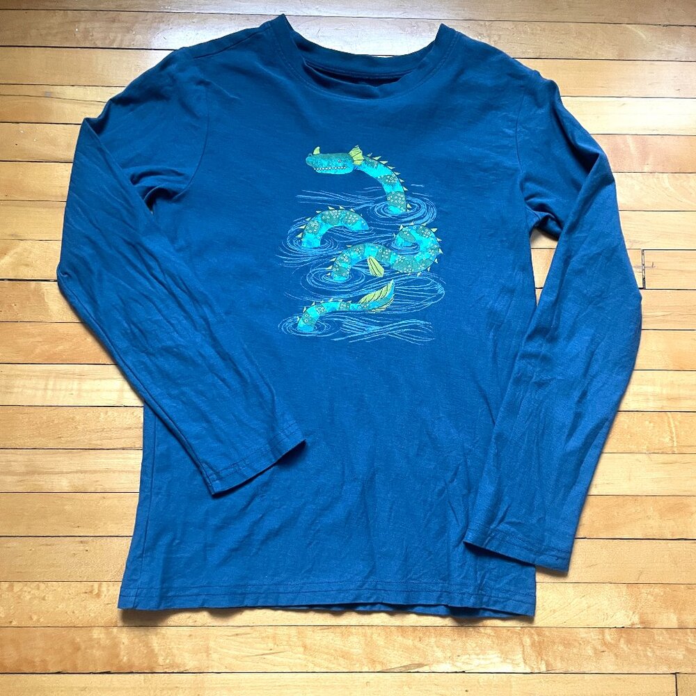 Tea Collection Boys Scotland Sea Monster Long Sleeve Shirt Size 12